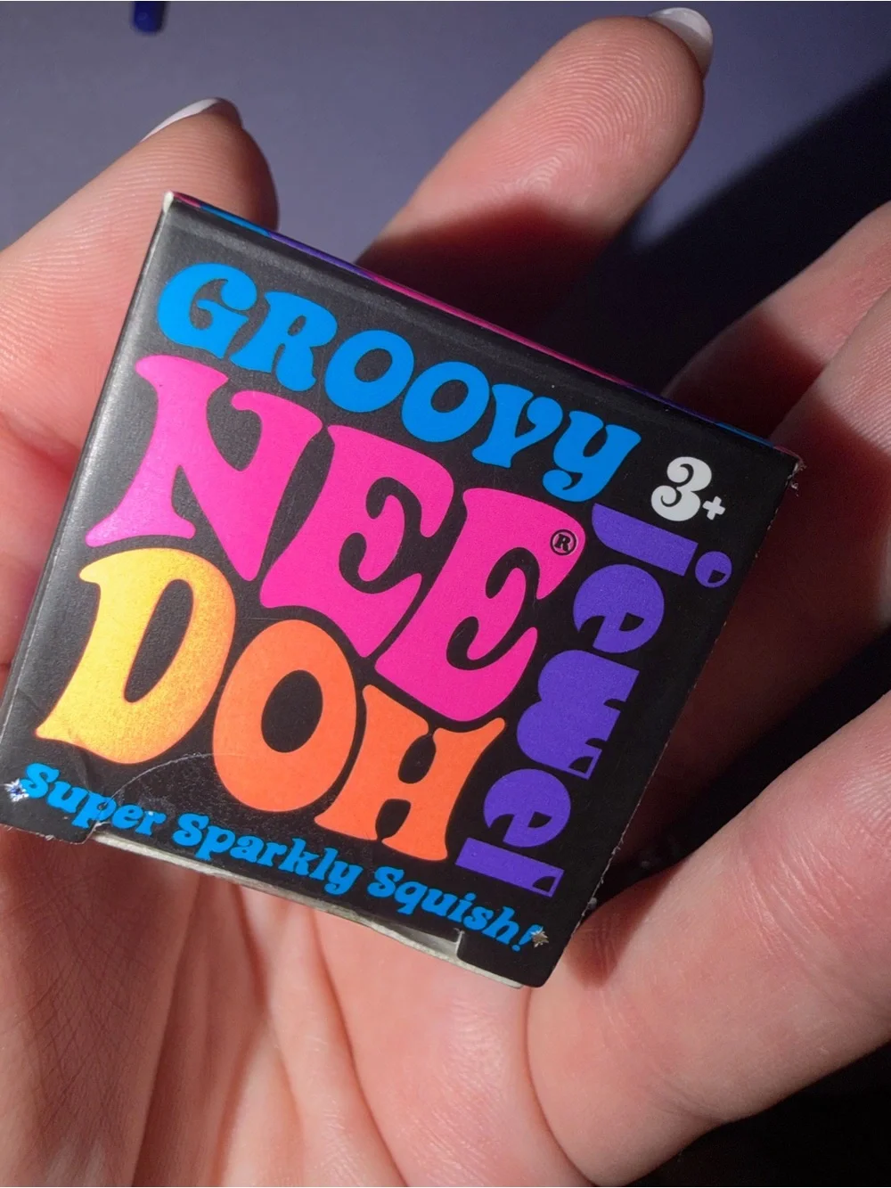 Mini Groovy Jewel NeeDoh Super Sparkly Squish - Blue